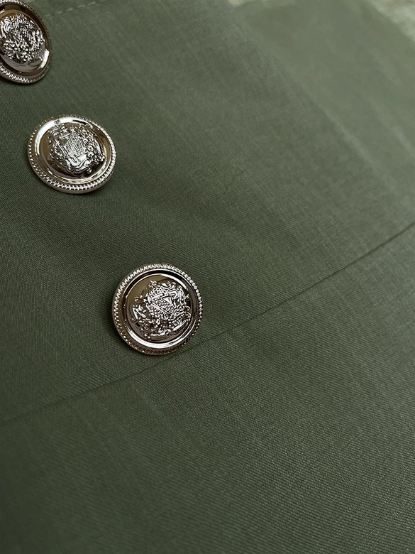 Eleganckie szerokie spodnie damskie khaki (33575)