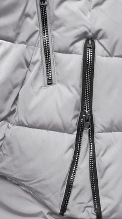 PIKOWANA KURTKA Z KAPTUREM SZARA (X857X)