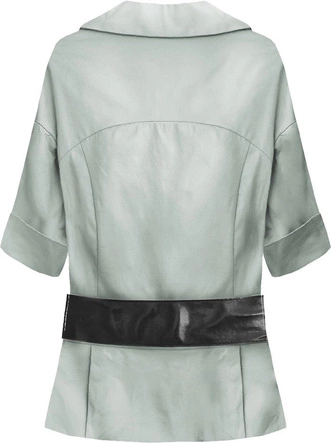 ŻAKIET Z PASKIEM SZAROMIĘTOWY (319ART)