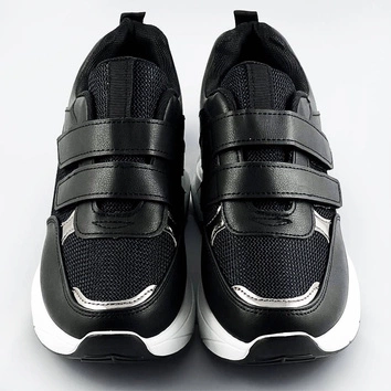 SPORTOWE BUTY DAMSKIE NA RZEPY CZARNE (CUD-63)