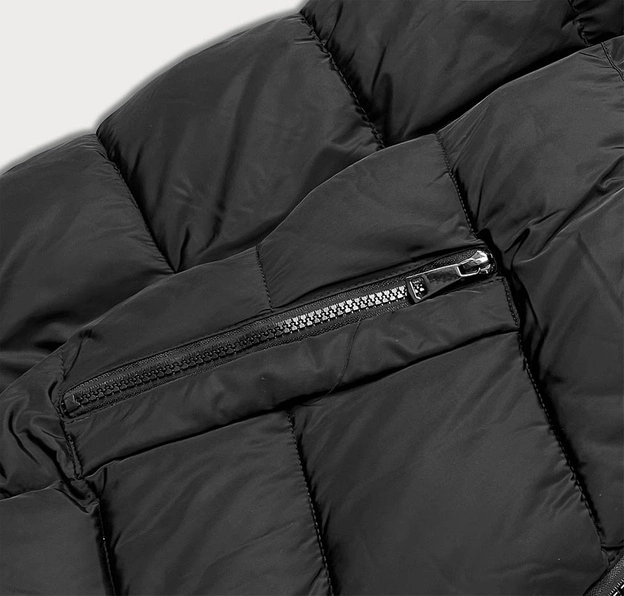 Krótka kurtka damska zimowa czarna (TY035-1)