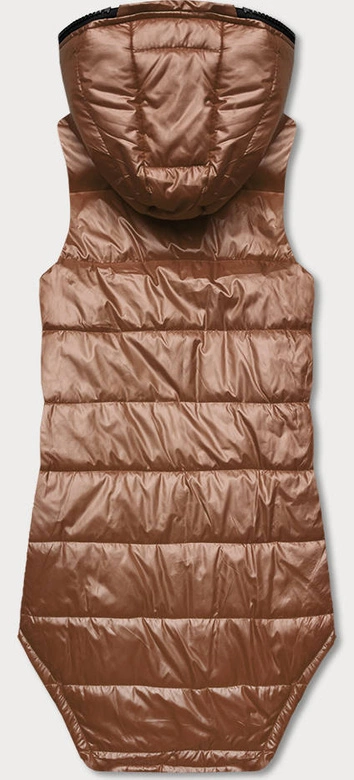 Kamizelka z geometrycznym dołem karmelowa (B0122-22)