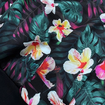 DAMSKI KOMPLET DRESOWY KWIATY CZARNY 1 (AMG887)