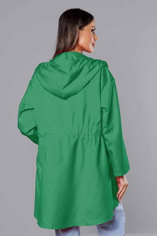 Cienka asymetryczna narzutka damska zielona (B8117-82)