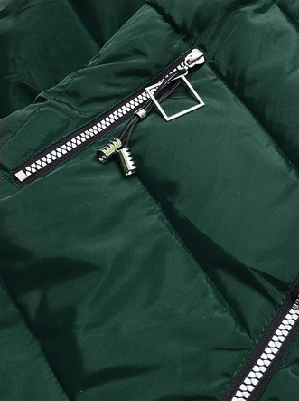 ŚCIĄGANA KURTKA ZIMOWA DAMSKA ZIELONA (B9530-10)