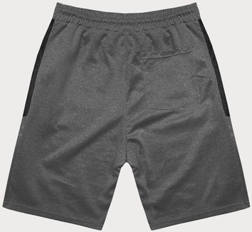 Krótkie spodenki męskie z odblaskowymi wstawkami ciemnoszare (8K280-5)