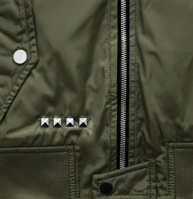 KURTKA BOMBER Z NASZYWKAMI I NITAMI ARMY (W561)