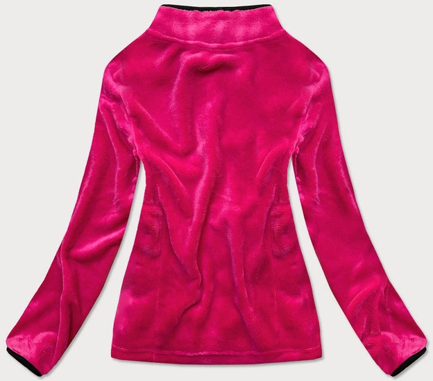 PLUSZOWA DAMSKA BLUZA ZE STÓJKĄ RÓŻOWO-CZARNA (HH002-51-1)