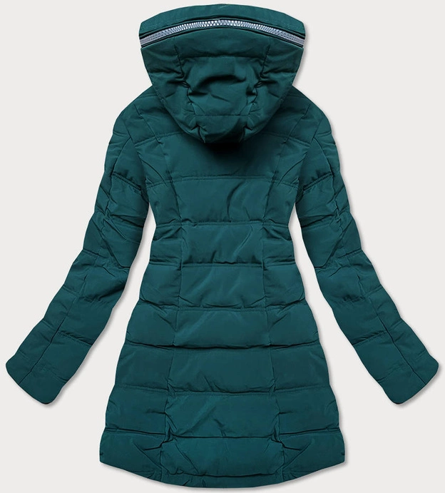 CIEPŁA DWUSTRONNA KURTKA DAMSKA ZIMOWA ZIELONO-GRAFITOWA (M-21315)