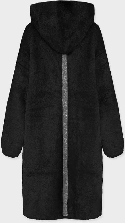 Narzutka z kapturem a'la alpaka czarna (b3005)