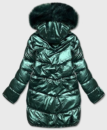 DWUSTRONNA KURTKA DAMSKA ZIMOWA ZIELONO-BRĄZOWA (HS-807)