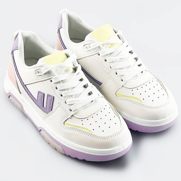 Buty sportowe damskie biało-fioletowe (ad-555)