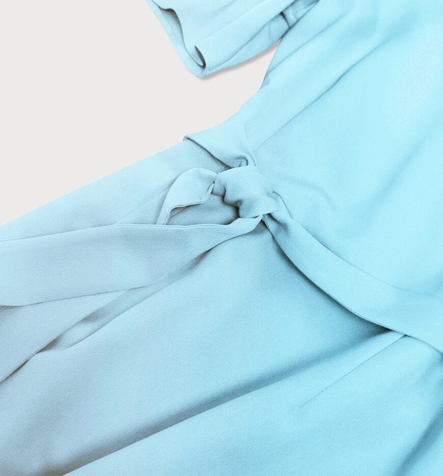 OŁÓWKOWA SUKIENKA Z PASKIEM BŁĘKITNA (313ART)