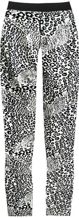 BŁYSZCZĄCE LEGGINSY W PANTERKĘ BIAŁO-CZARNE (315/1ART)