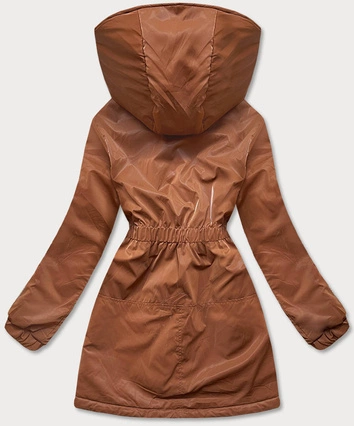 Kurtka damska z kapturem karmelowa (b8105-12)