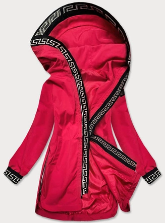 Prosta damska kurtka czerwona (b8017-4)