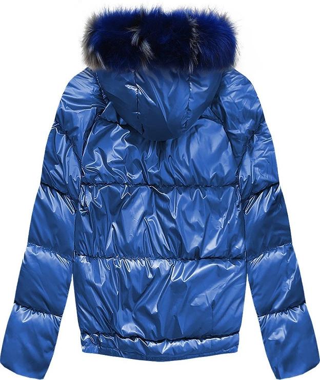 DWUSTRONNA ZIMOWA KURTKA DAMSKA NIEBIESKA (X921X)