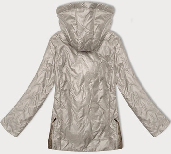 Pikowana kurtka damska z odpinanym kapturem S'West jasny beżowy (B8356-70)