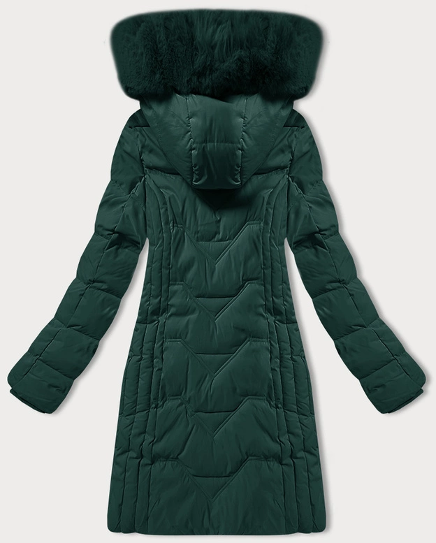 Kurtka zimowa z odpinanym kapturem ciemny zielony S'west (R8199-10)