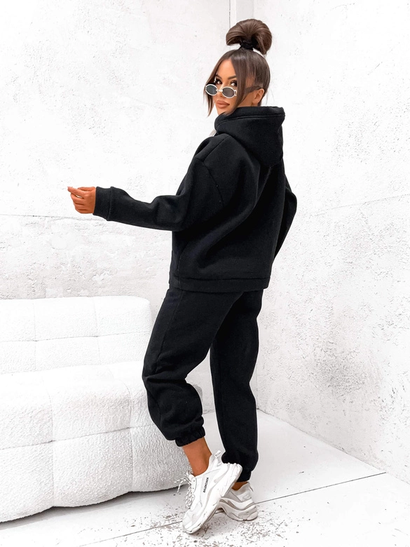 Bawełniany gruby dres damski czarny (82143)