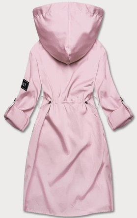 Cienka narzutka damska z kapturem brudny róż (B8118-81)