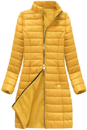 DŁUGA PIKOWANA KURTKA ŻÓŁTA (80930)