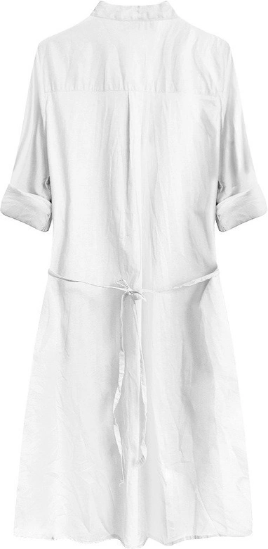 DŁUGA KOSZULA Z ZAKŁADKAMI BIAŁA (1032)