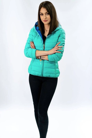 PIKOWANA KURTKA Z KAPTUREM MORSKA (7092)