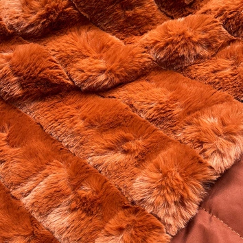 LEKKA KURTKA ZIMOWA DAMSKA FUTRO 2 W 1 RUDA (39039)