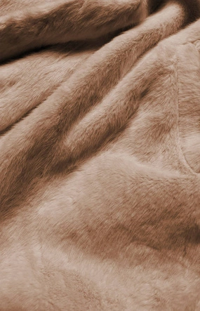 Damska kurtka futro z kołnierzem brązowa (gsq2166)