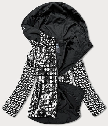 Kurtka damska we wzorki czarno-biała (w711)