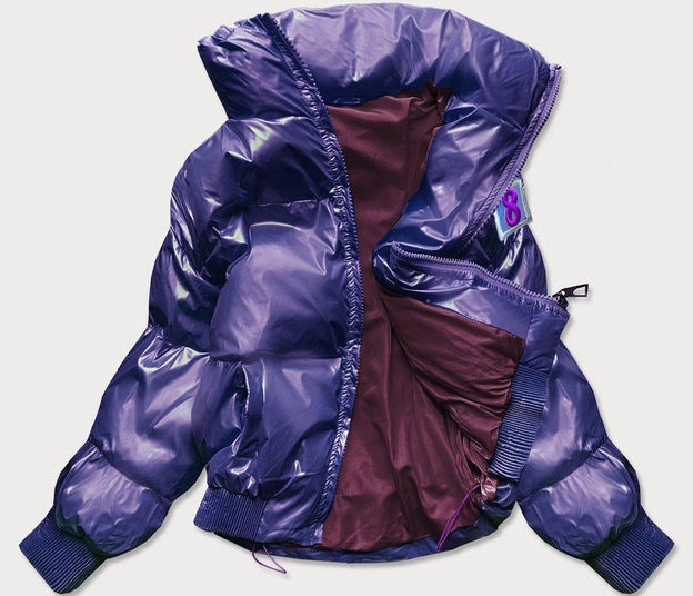 KRÓTKA KURTKA DAMSKA OVERSIZE FIOLETOWA (651ART)