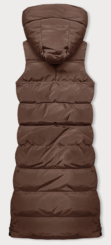 Gruba kamizelka damska brązowa (23-008)