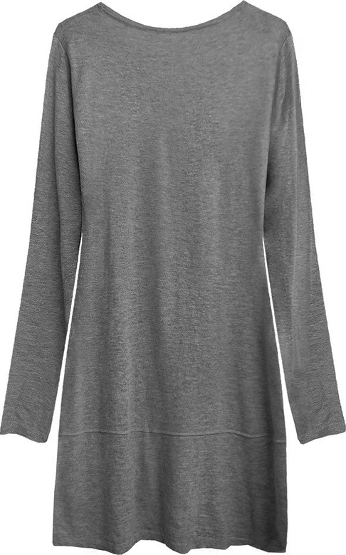 BAWEŁNIANY KOMPLET TUNIKA+BLUZKA CIEMNOSZARY (1196)