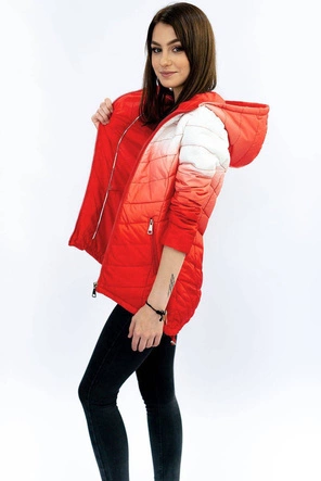 PIKOWANA KURTKA OMBRE BIAŁO-CZERWONA (W535)