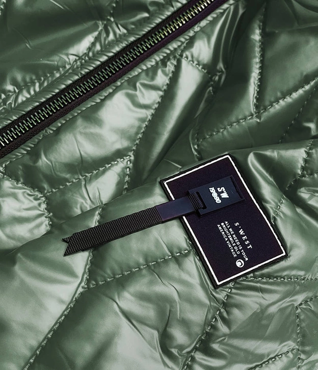 Kurtka damska z ozdobnym pikowaniem zielona (br8101-10)