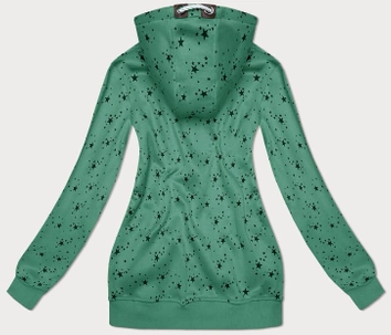 Rozpinana damska bluza w gwiazdki zielona (2313)