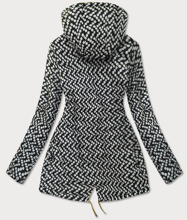 Dwustronna kurtka parka damska żółta/kropki (w662big)