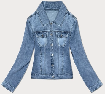 Prosta damska kurtka dżinsowa niebieska (DL2245L)