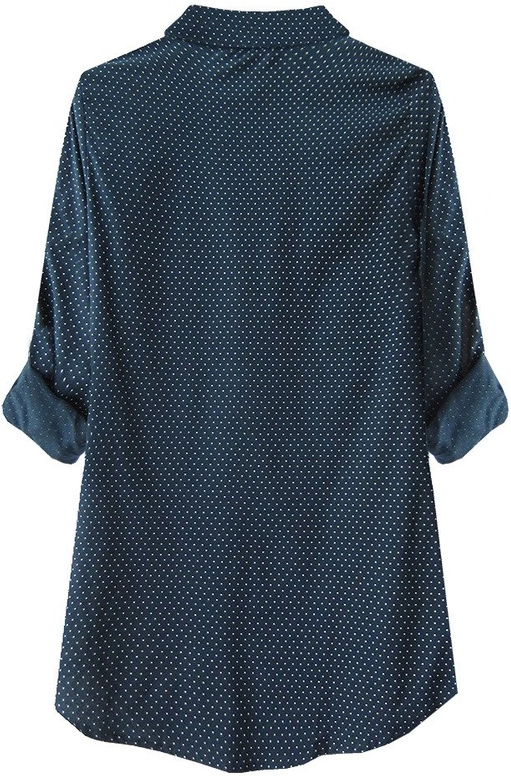 KOSZULA W KROPKI GRANATOWA (269ART)