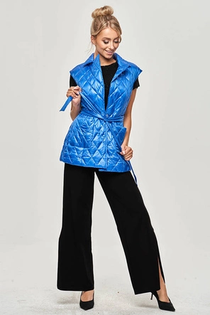 Kamizelka damska z kołnierzem chabrowa (jin221)