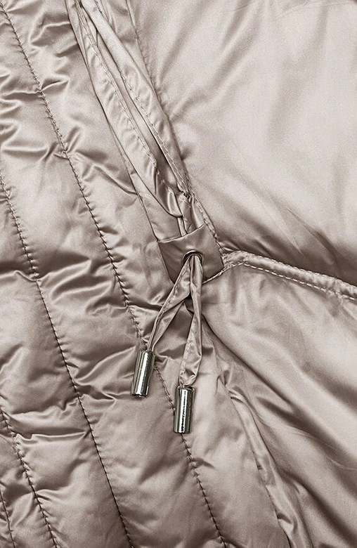 Taliowana długa kurtka zimowa cappuccino S'west (B8201-12)