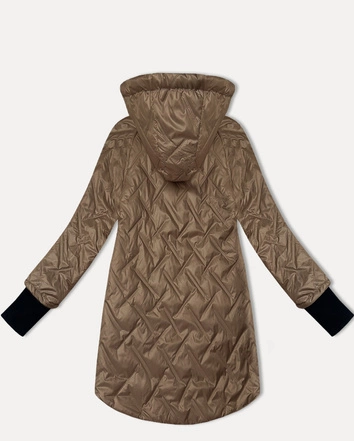 Lekka kurtka damska z odpinanym kapturem S'West camel (B8371-12)