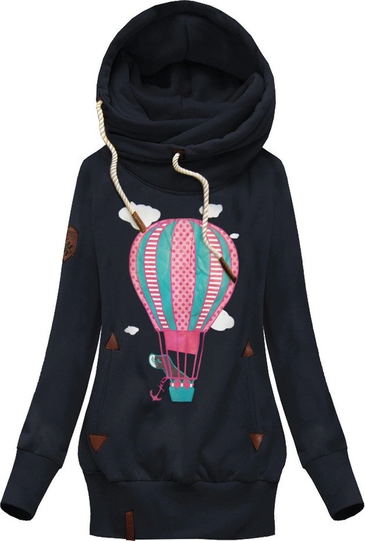 BLUZA Z KOLOROWĄ APLIKACJĄ GRANATOWA 2 (1917)