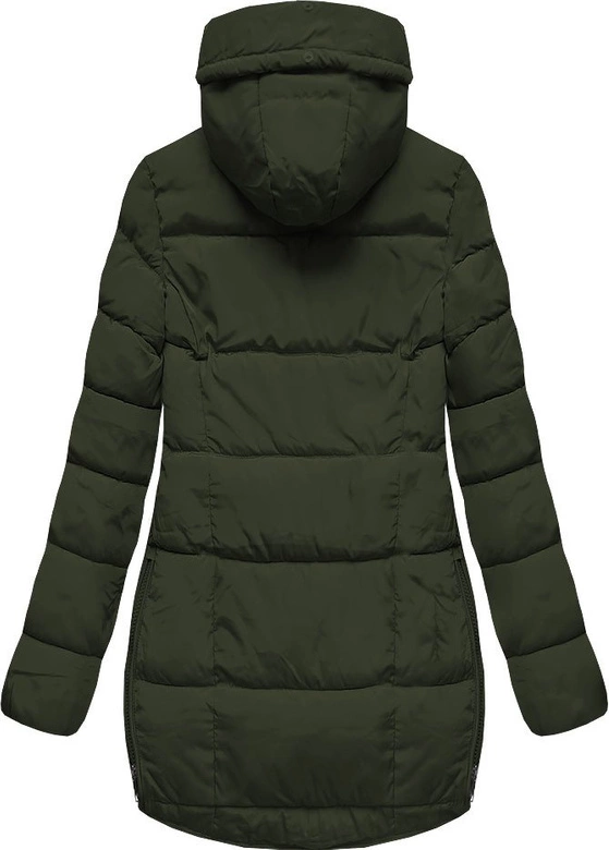 PIKOWANA KURTKA Z KAPTUREM KHAKI (X859X)