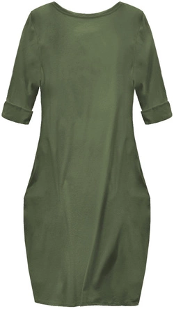 BAWEŁNIANA SUKIENKA OVERSIZE KHAKI (144ART)