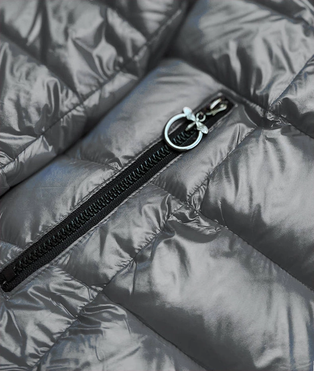 DWUSTRONNA KURTKA DAMSKA ZIMOWA GRAFITOWO-CZARNA (B9582-7001)