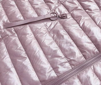 Dwustronna kurtka damska kwiaty pudrowy róż (pc-7509-52)