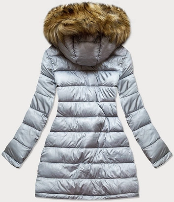 DWUSTRONNA KURTKA DAMSKA ZIMOWA Z KAPTUREM GRANATOWA (W707/1)