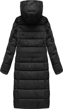 ZIMOWA DŁUGA PIKOWANA KURTKA DAMSKA CZARNA (7704BIG)